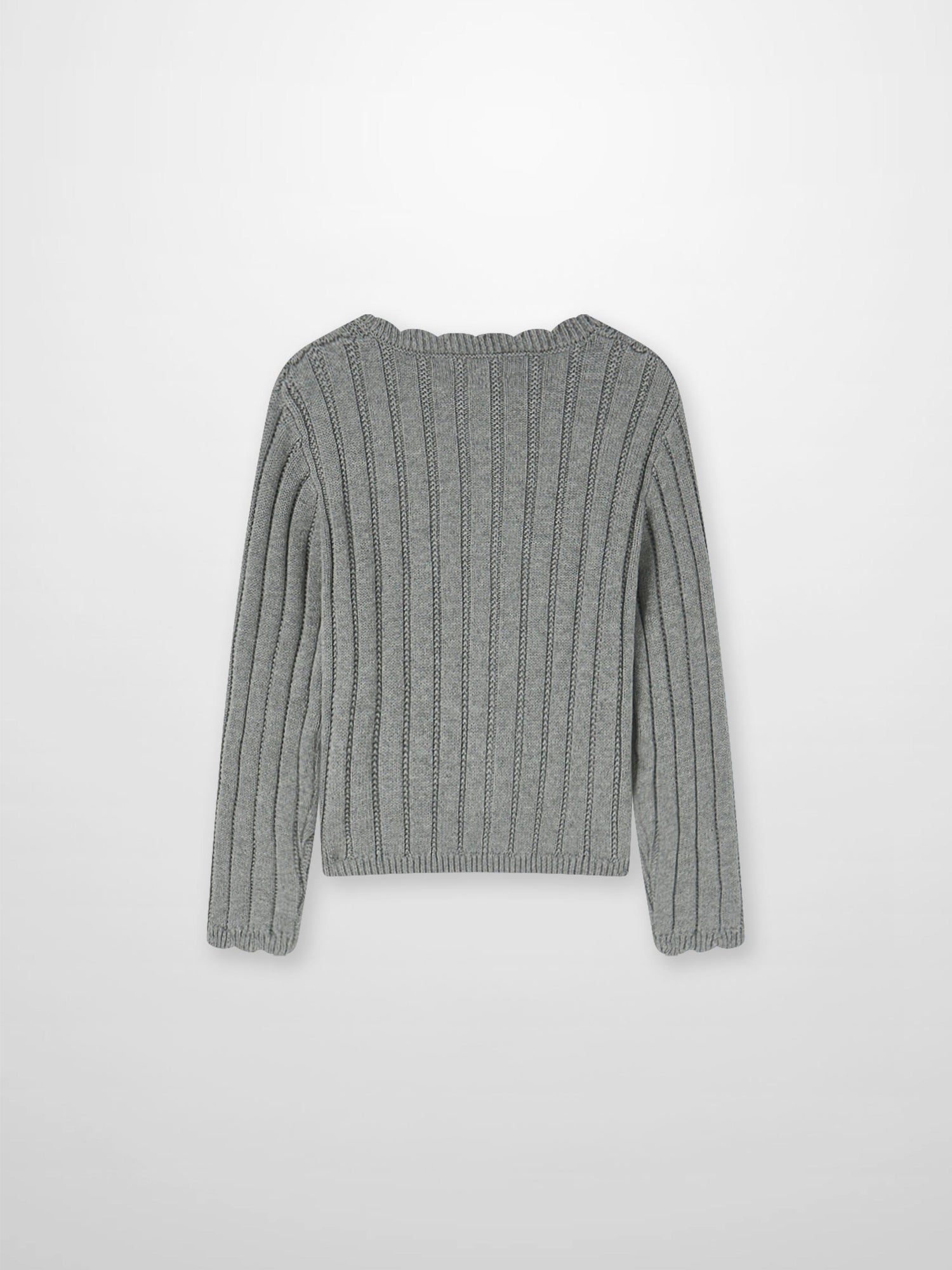 Knit cardigan for girls, grey rib-knit fabric, dressy top