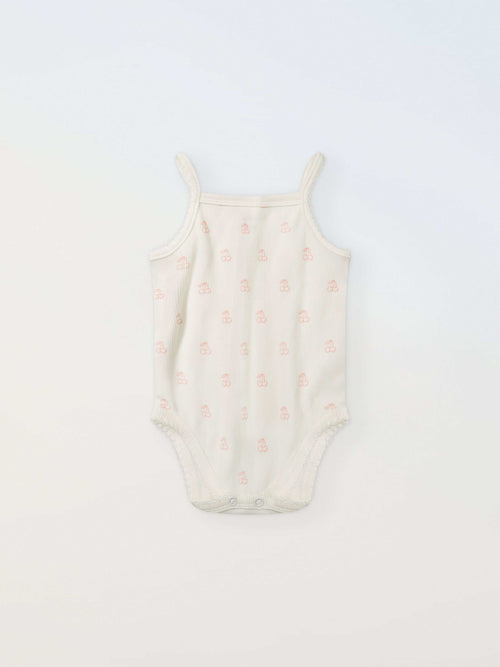 Undershirt With Lace And Little Cherries - 2 Pack