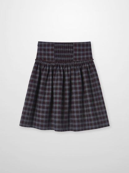 Drop waist plaid skirt burgundy for girls by Adee, dressy