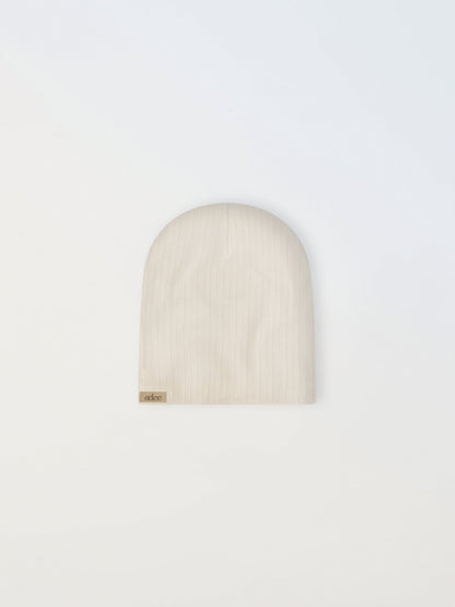 Wide Ribbed Beanie - White