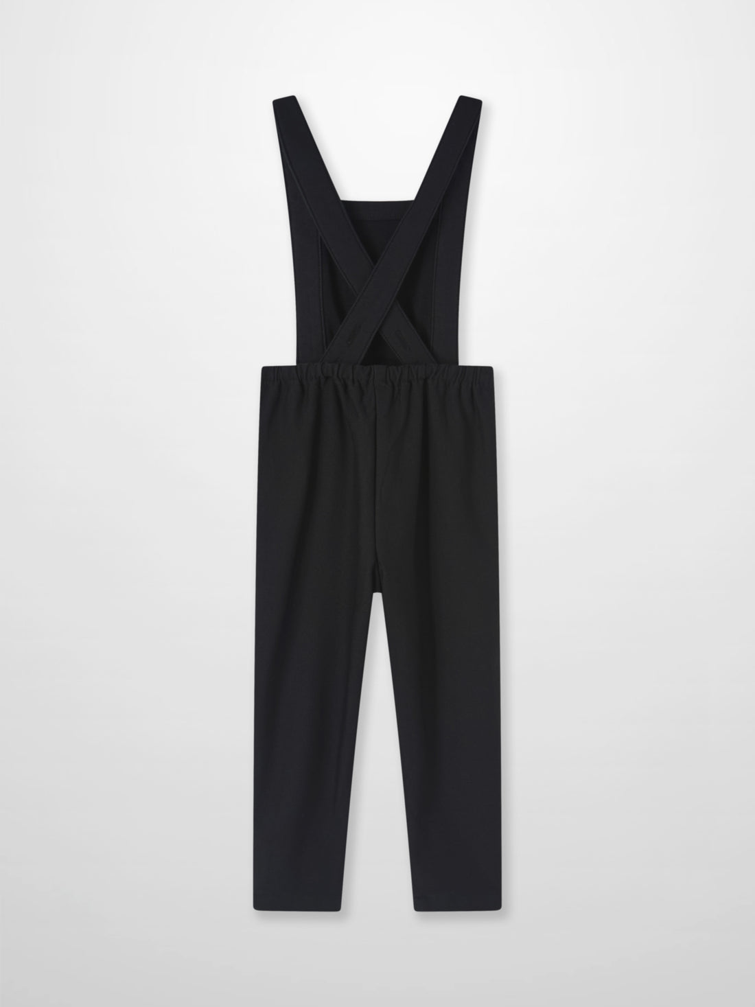 Denim overalls, black, unisex with crisscross back straps