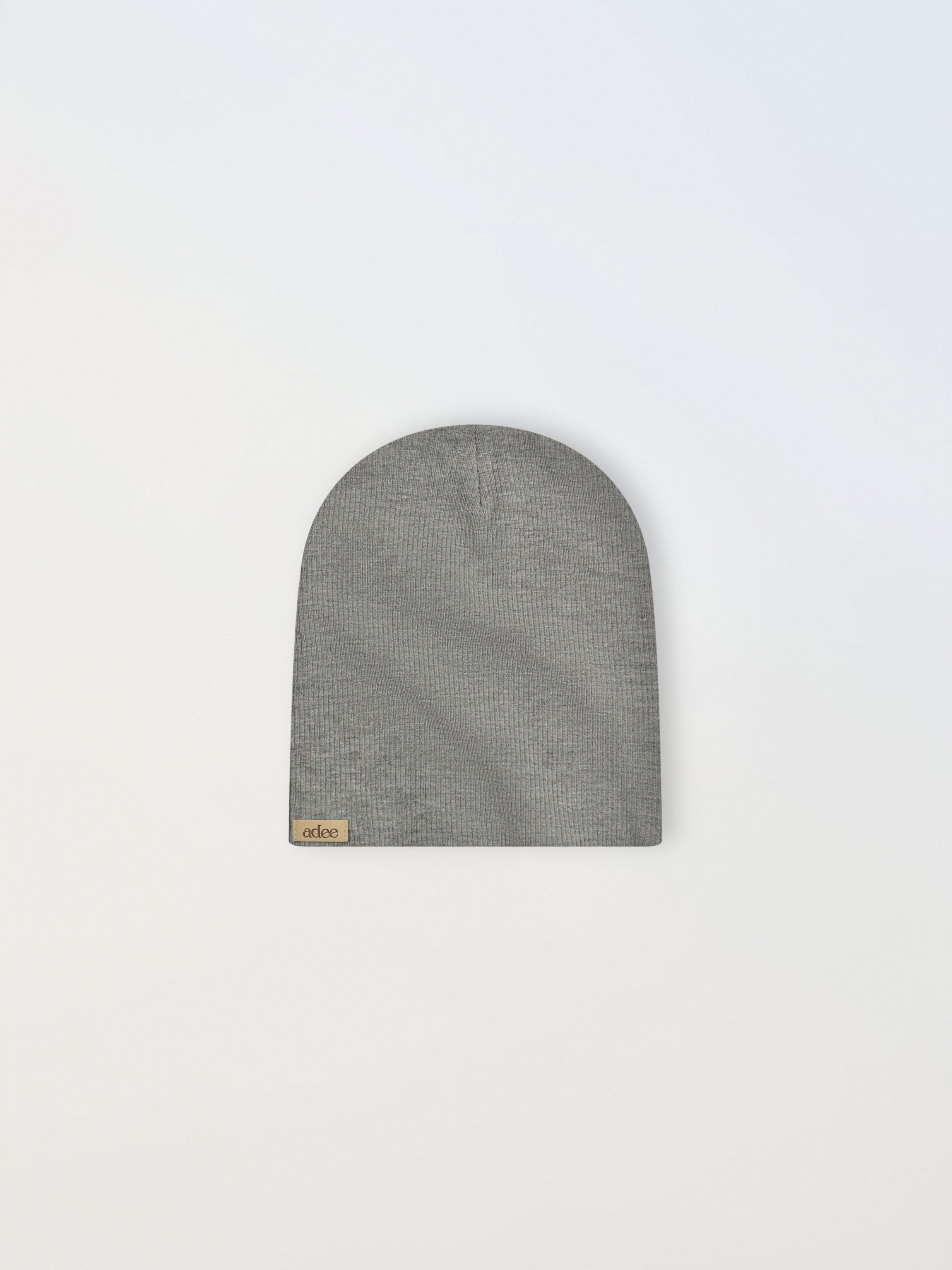 Thin Ribbed Beanie - Grey