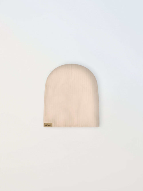 Wide Ribbed Beanie by Adee in tan, unisex apparel accessory
