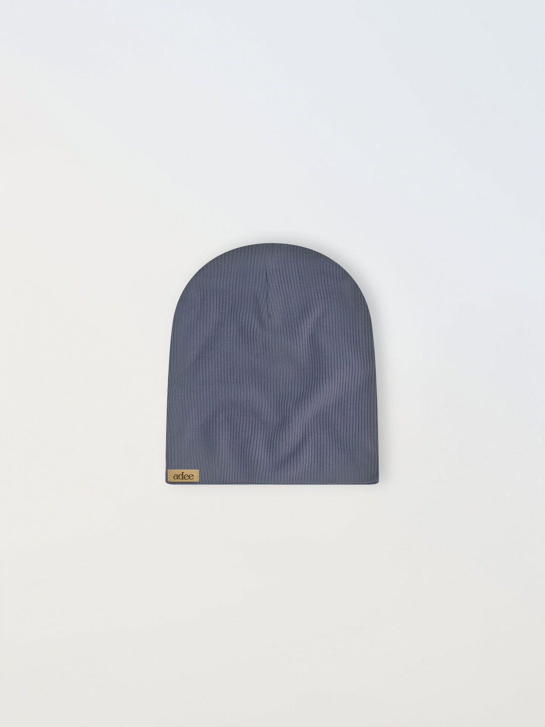 Thin Ribbed Beanie - Blue/Grey