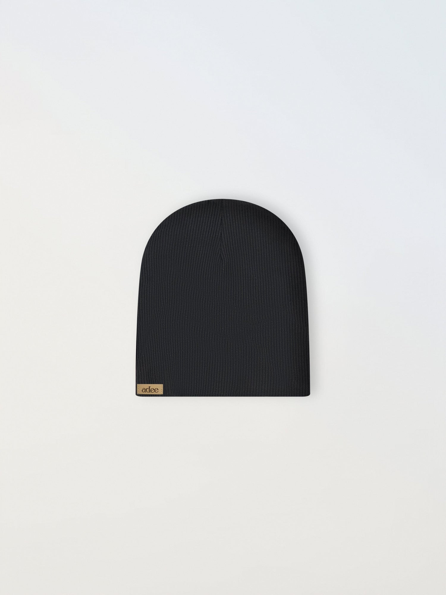 Thin Ribbed Beanie - Black