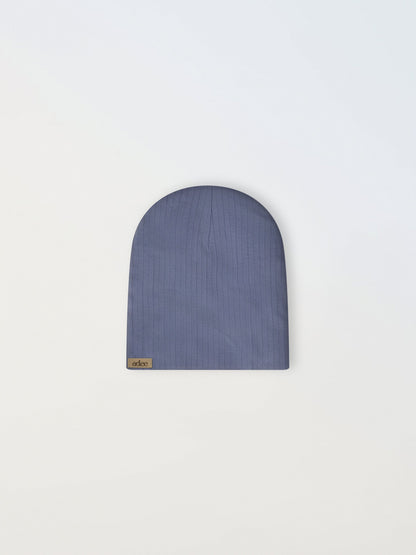 Wide Ribbed Beanie - Blue