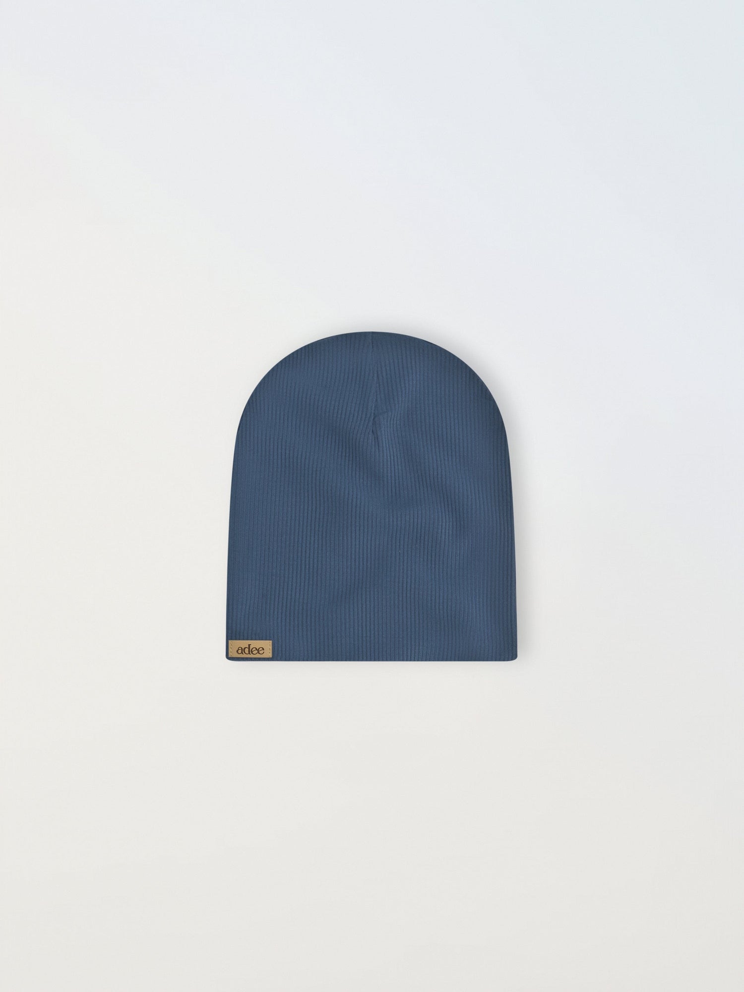 Thin Ribbed Beanie - Blue