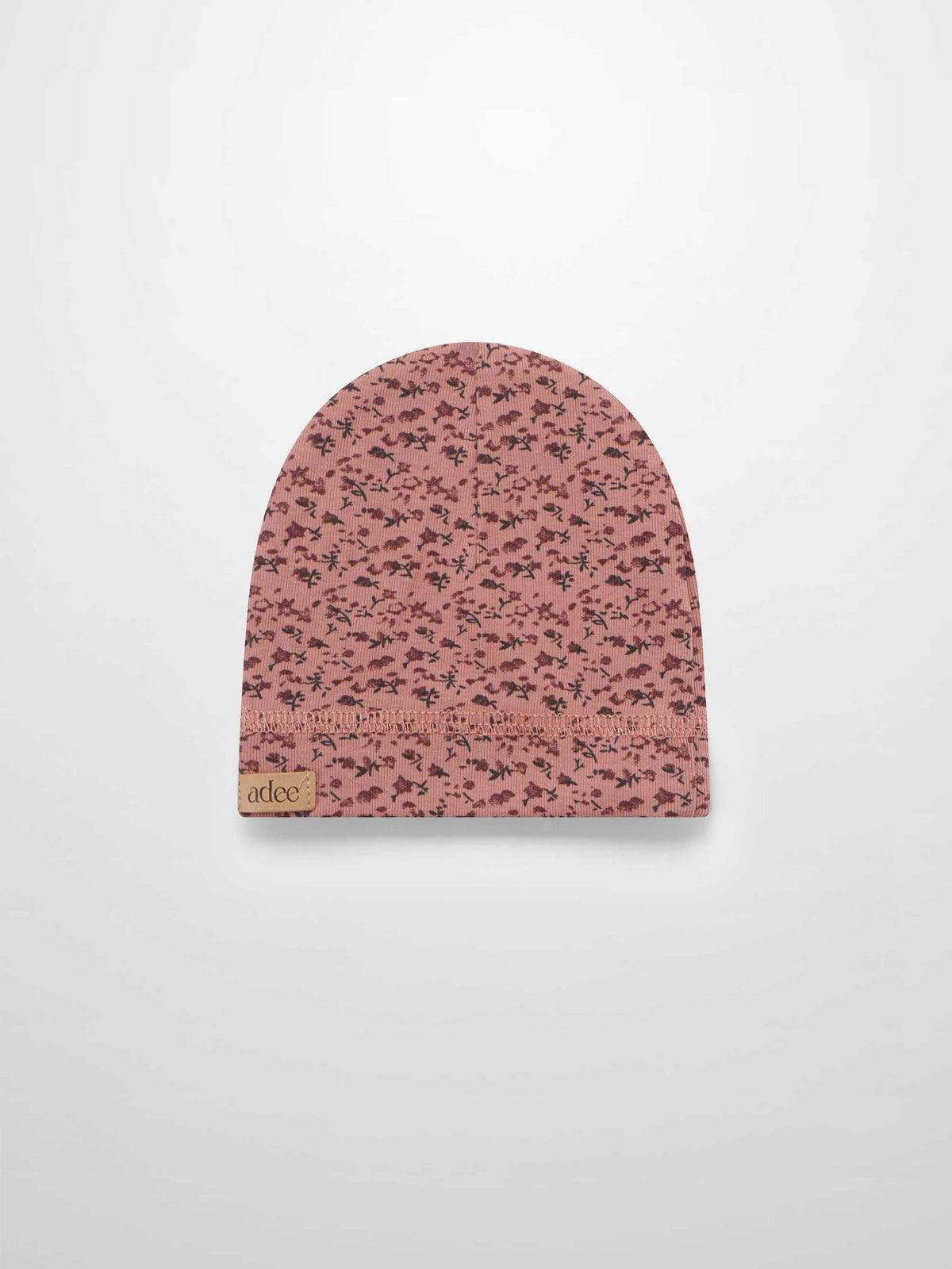 baby beanie hat with ruby roses print soft for girls