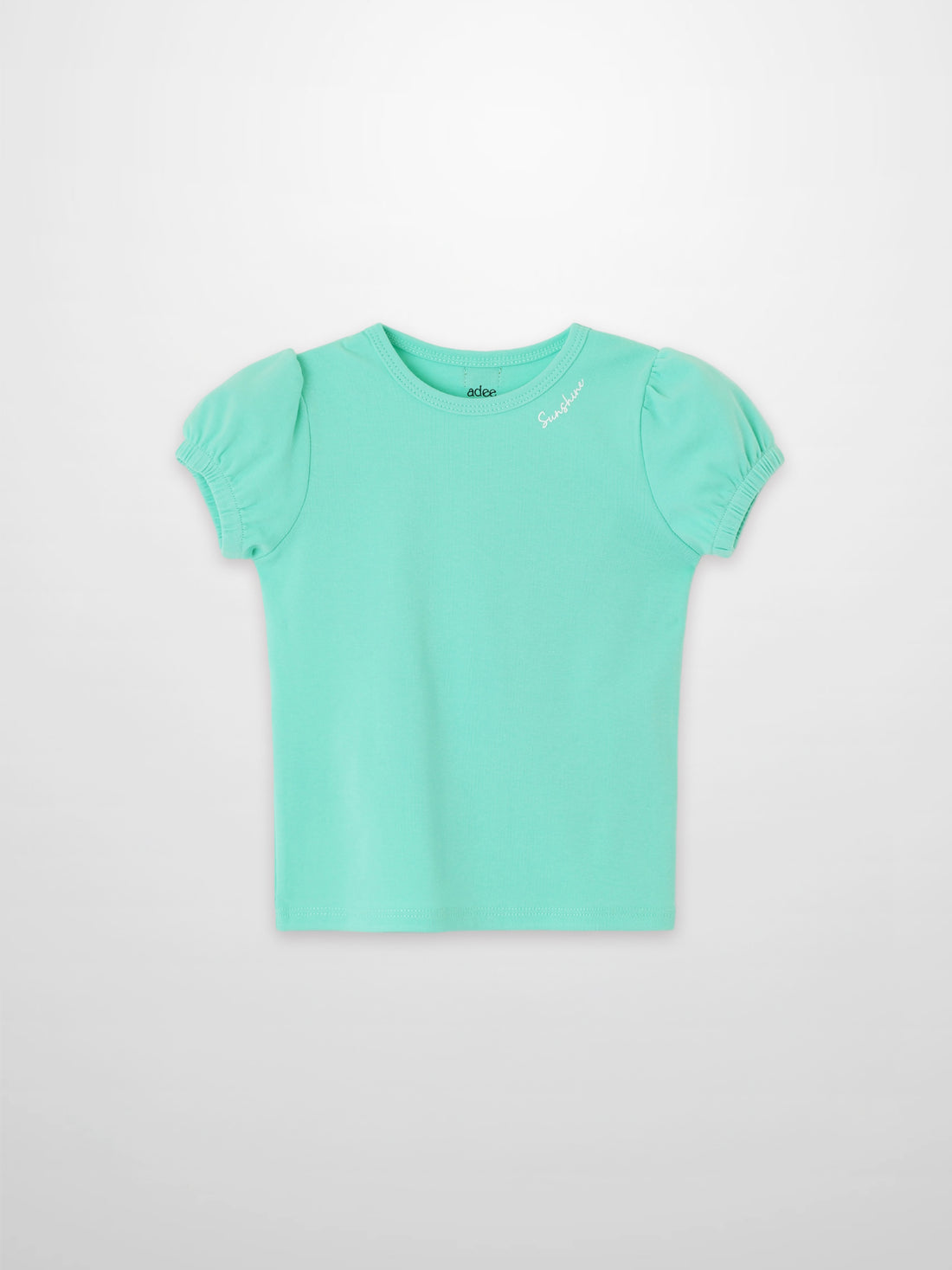 Short puff sleeve mint green T-shirt for girls by Adee