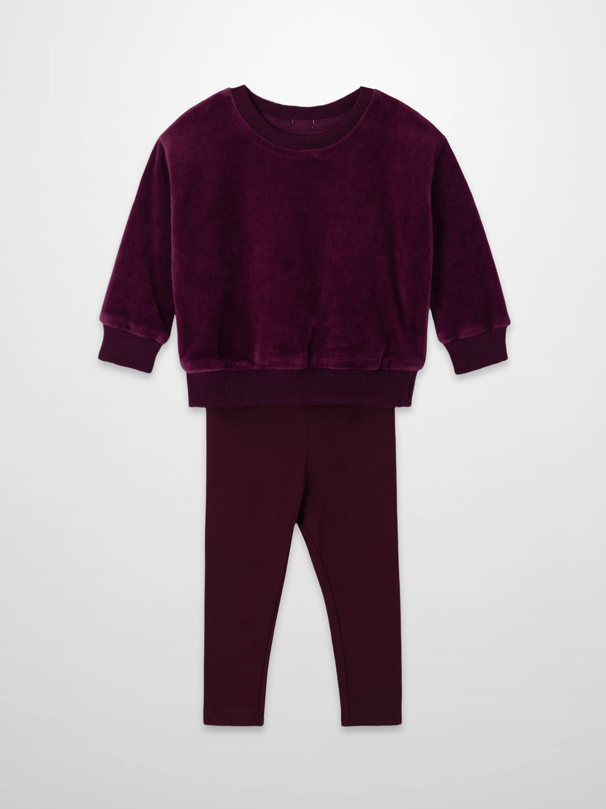 Velour Logo Set burgundy; unisex velour sweatshirt and matching leggings