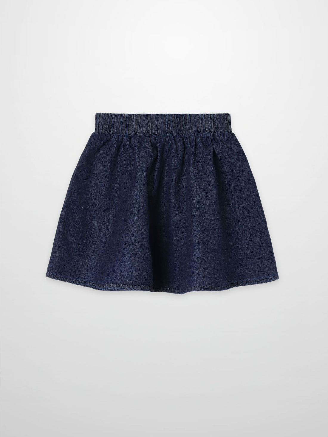 Circle Skirt - Dark Denim; thin denim with elastic waistband for girls.