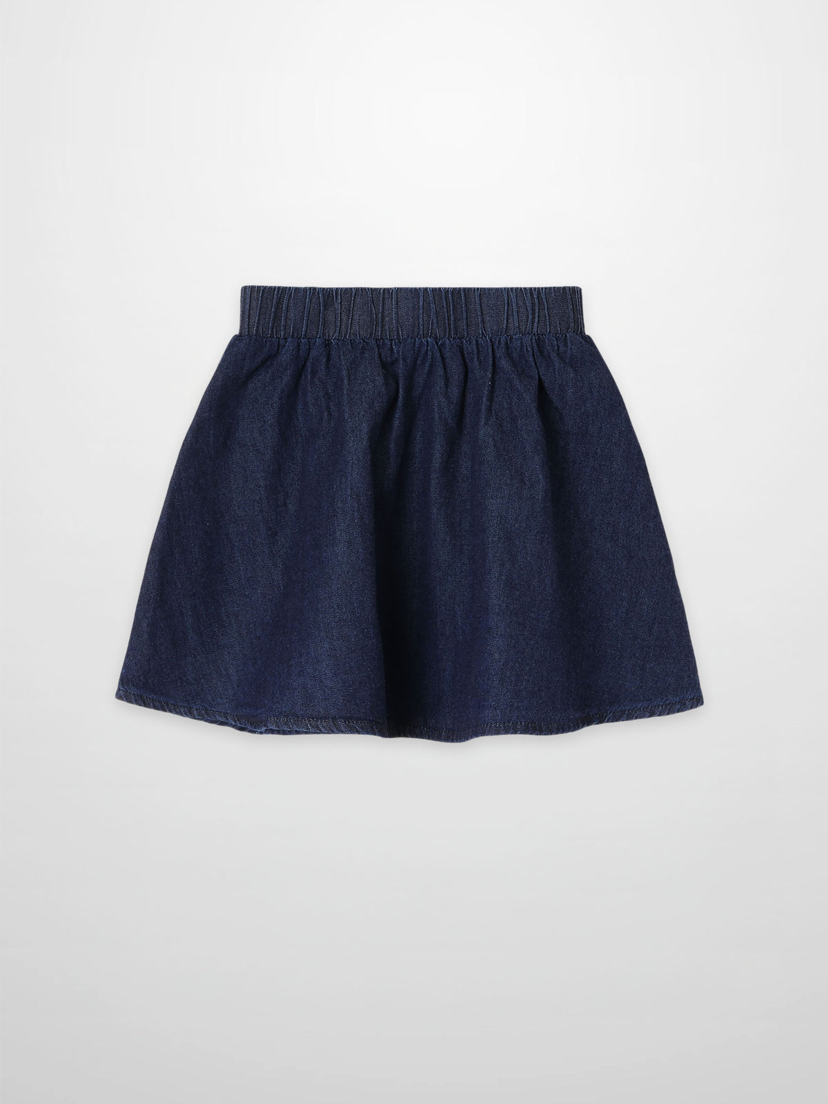 Circle Skirt - Dark Denim; thin denim with elastic waistband for girls.