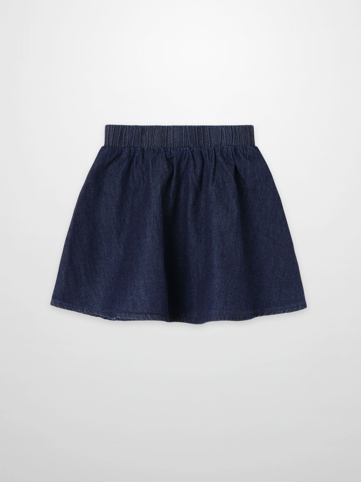 Circle Skirt - Dark Denim; thin denim with elastic waistband for girls.
