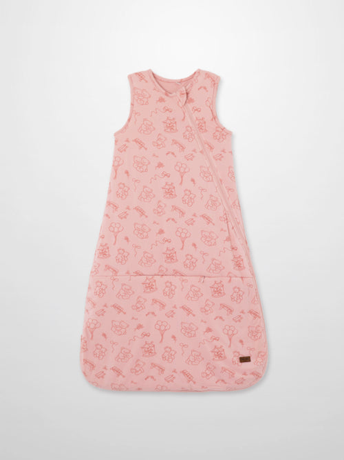 Storybook Sleep Sack by Bon Ami; pink girls sleep sack with whimsical print.