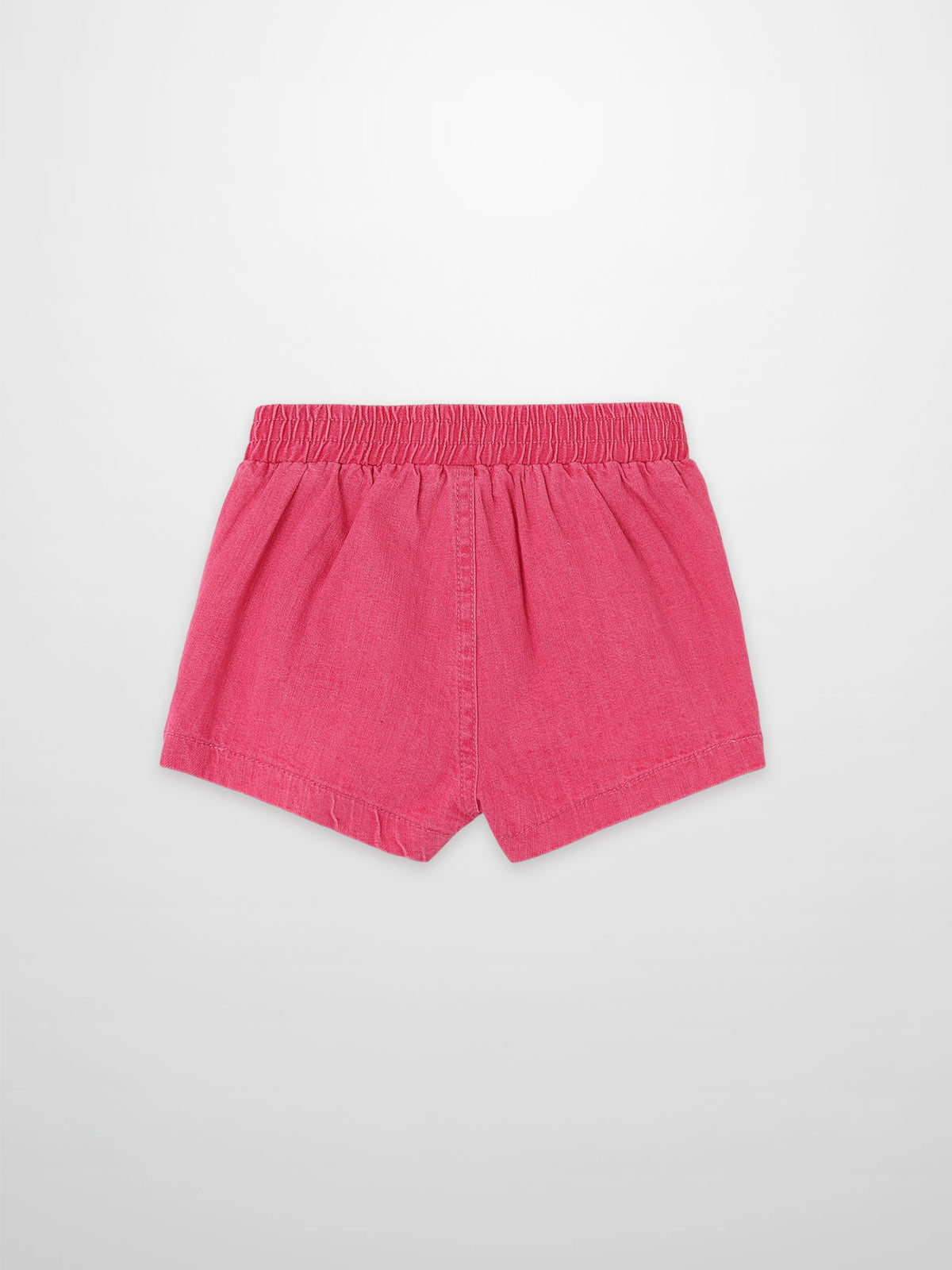 Paneled Pink Denim Shorts for Girls by Adee, elastic waistband