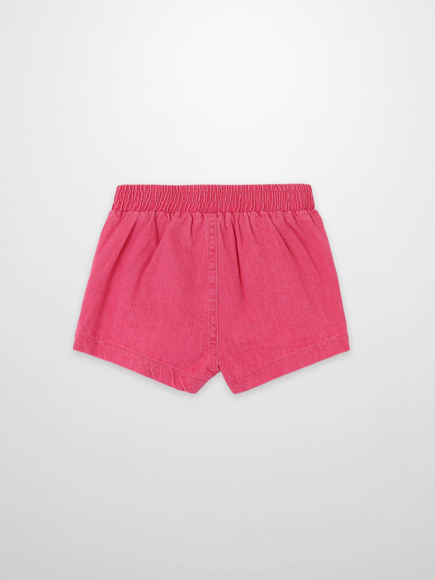 Paneled Pink Denim Shorts for Girls by Adee, elastic waistband