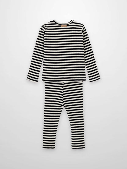 Striped Legging Set - Black &amp; White