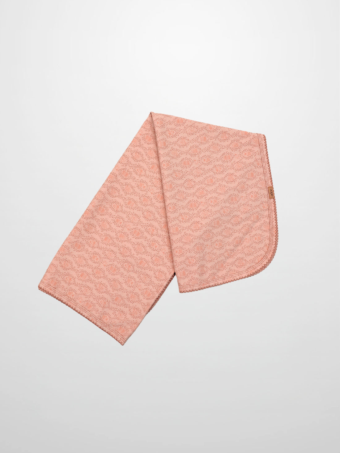 Pink Charm Blanket, Adee girls swaddle receiving blanket in light pink with lace-like pattern