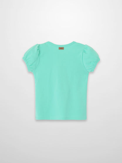 Short Puff Sleeve T-shirt - Mint Green