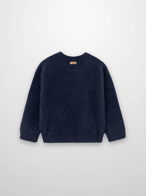 Mohair Sweater - Blue, Adee, dressy girls top, soft luxurious knit