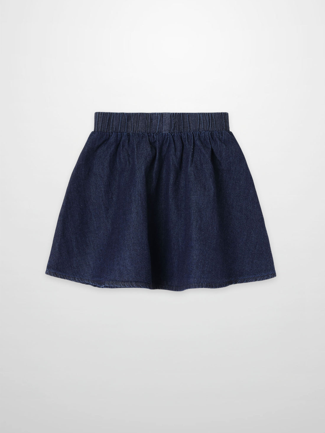 Circle Skirt Dark Denim for girls with elastic waistband.