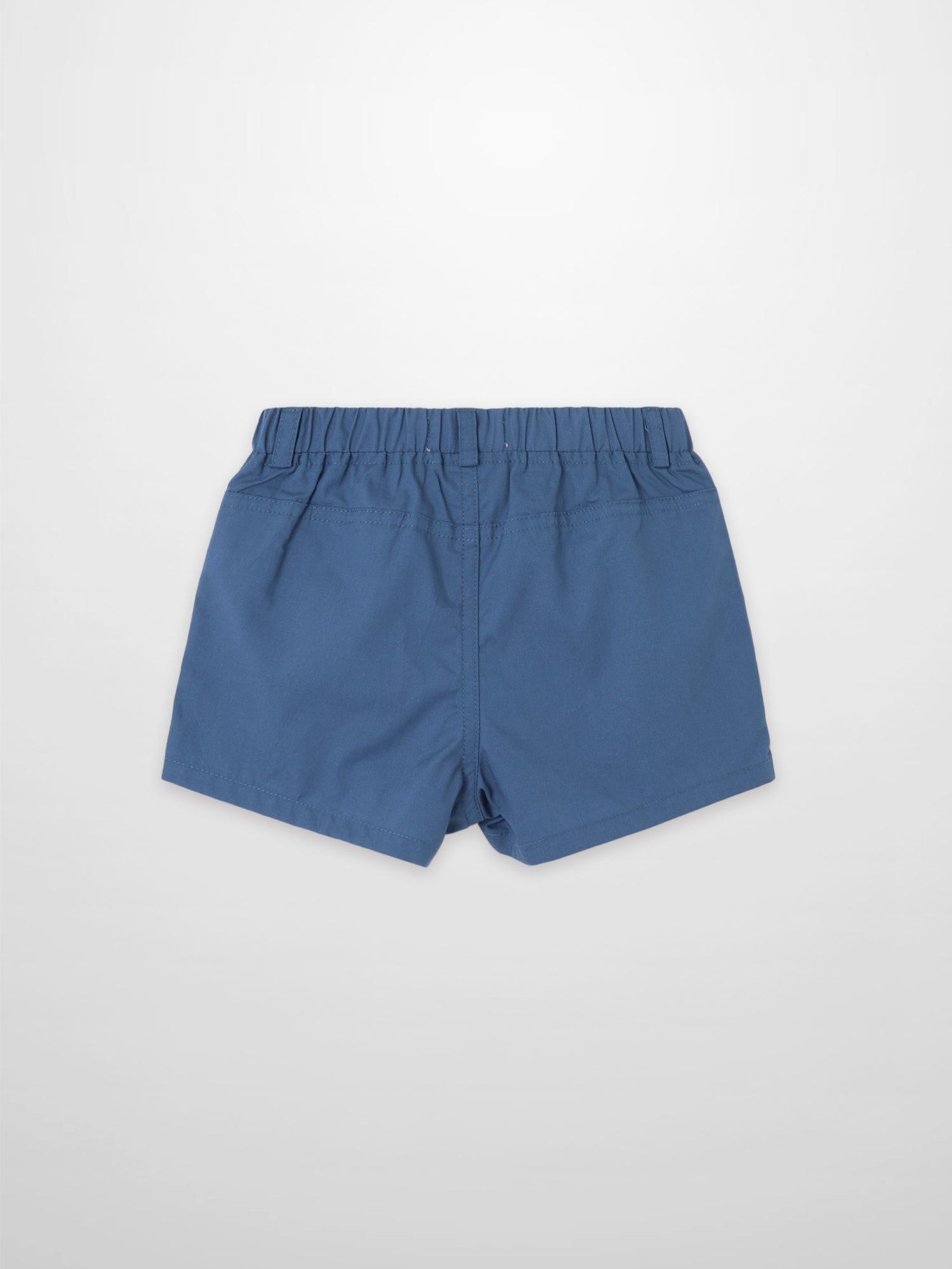 Blue cotton shorts for boys by Adee with elastic waistband