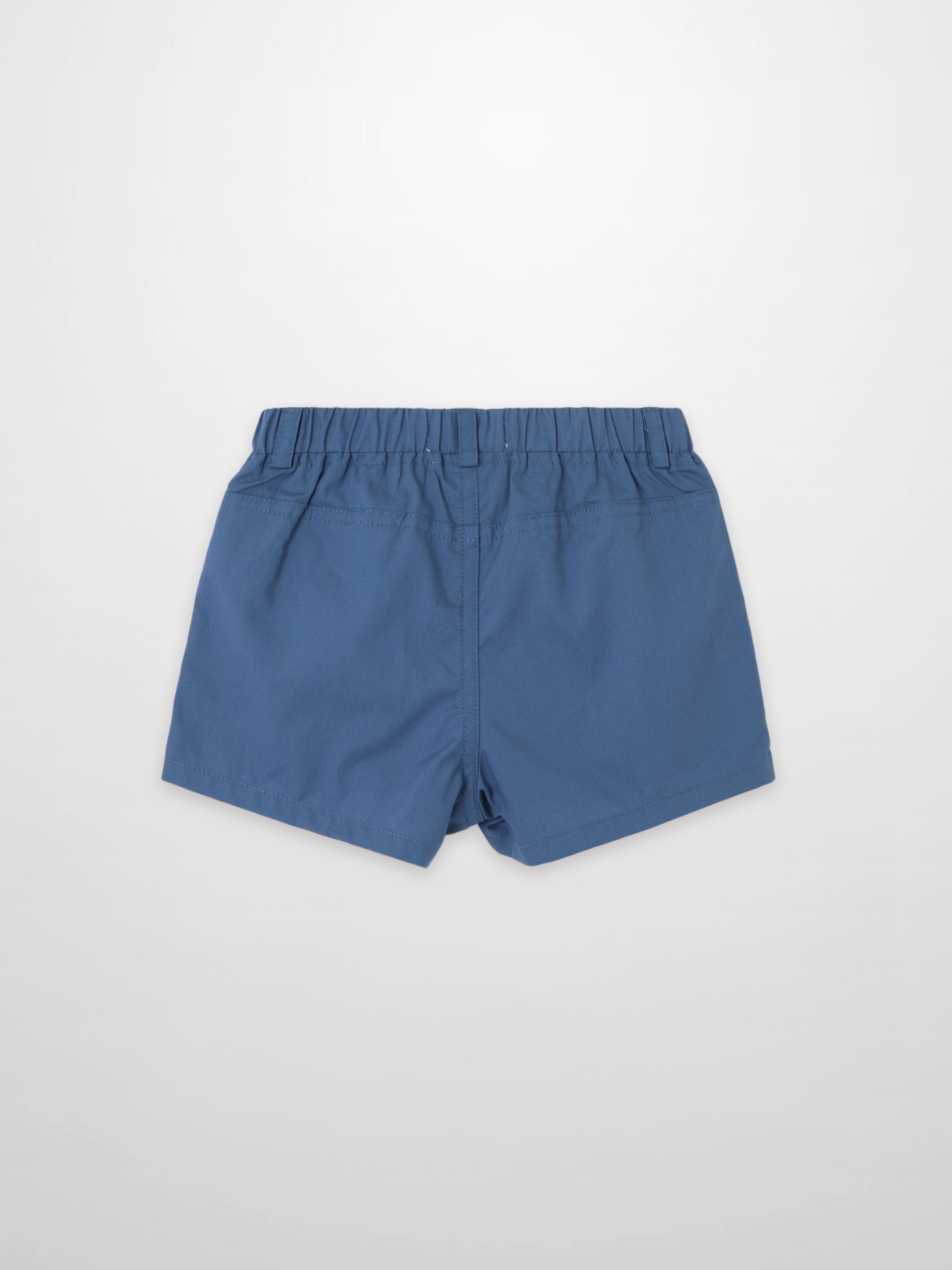 Blue cotton shorts for boys by Adee with elastic waistband