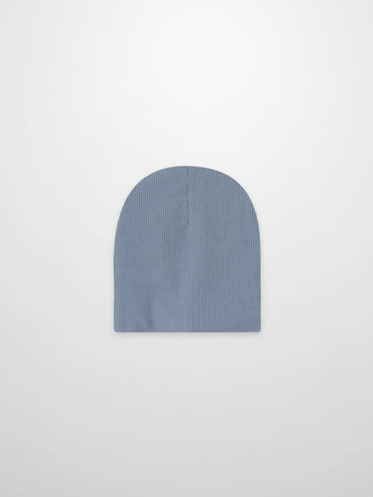 Thin ribbed knit beanie for boys in light blue by Adee