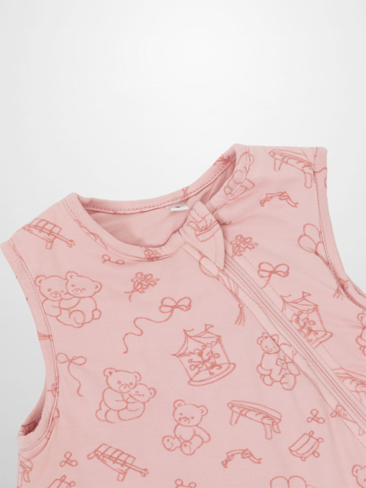 Storybook Sleep Sack - Pink, Bon Ami girls sleep sack with teddy bears and carousel print.