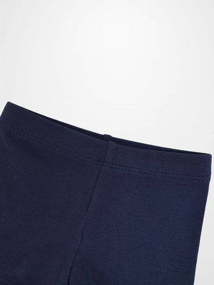 Biker Shorts Non Ribbed-Navy