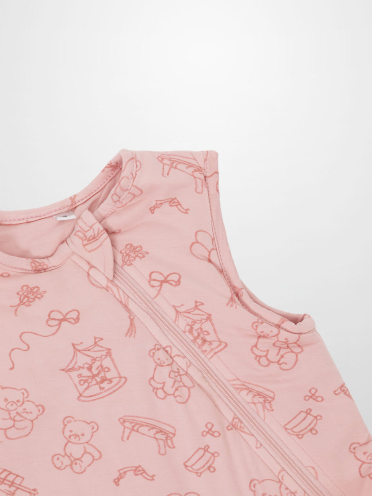 Storybook Sleep Sack - Pink, girls sleepwear with zipper and cute bear prints