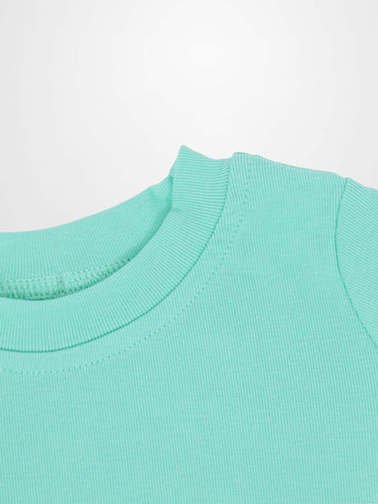 Short Sleeve Boxy T-shirt &amp; Shorts Set in mint green by Adee for little boys