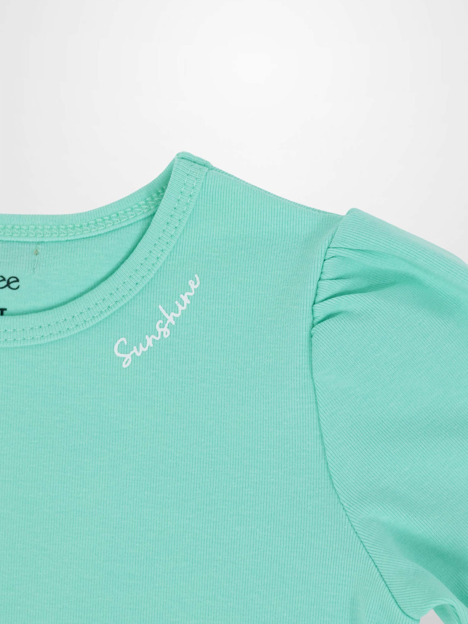 Short Puff Sleeve T-shirt &amp; Shorts Set - Mint Green