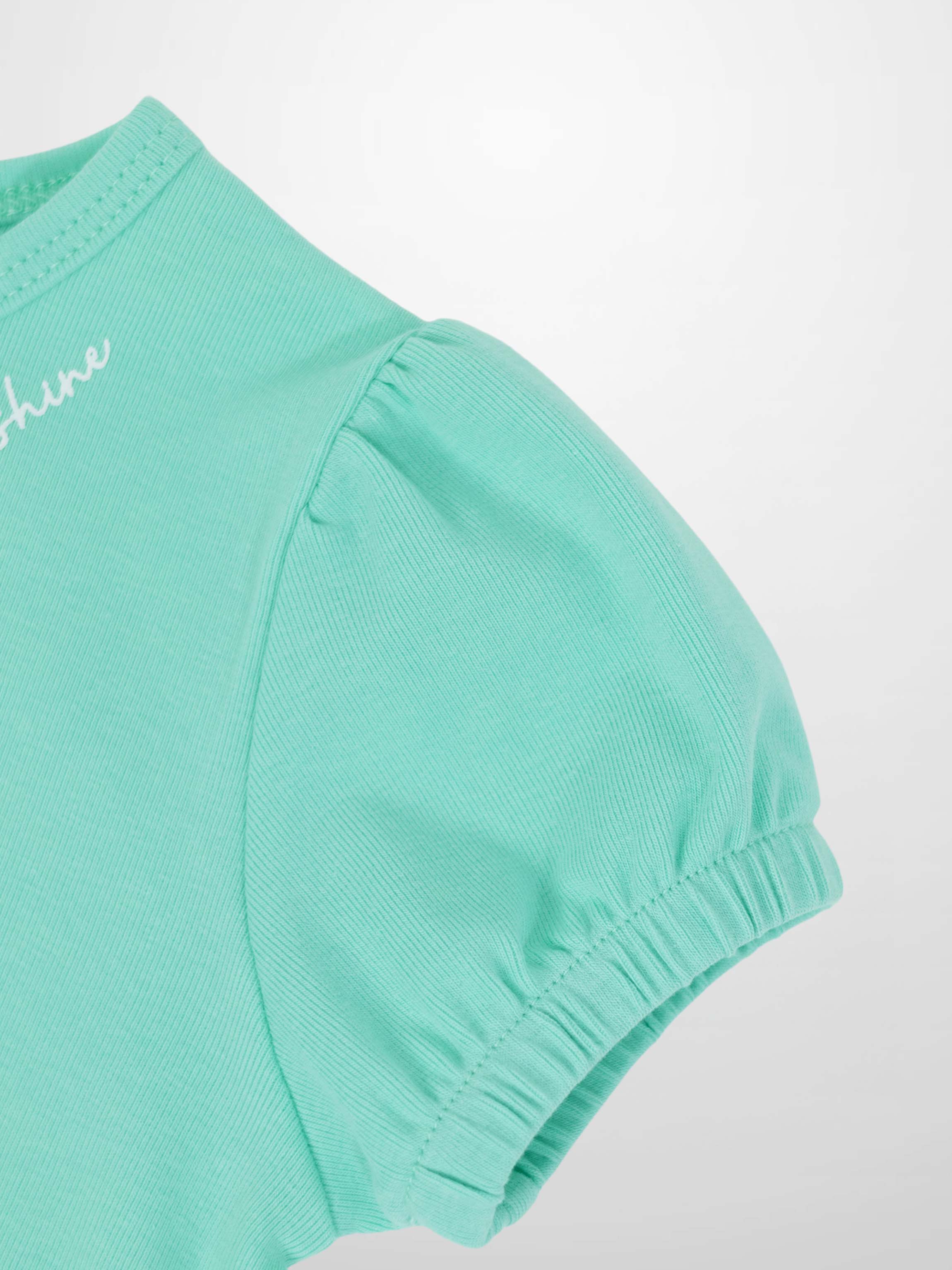 Short Puff Sleeve T-shirt &amp; Shorts Set in mint green by Adee for little girls