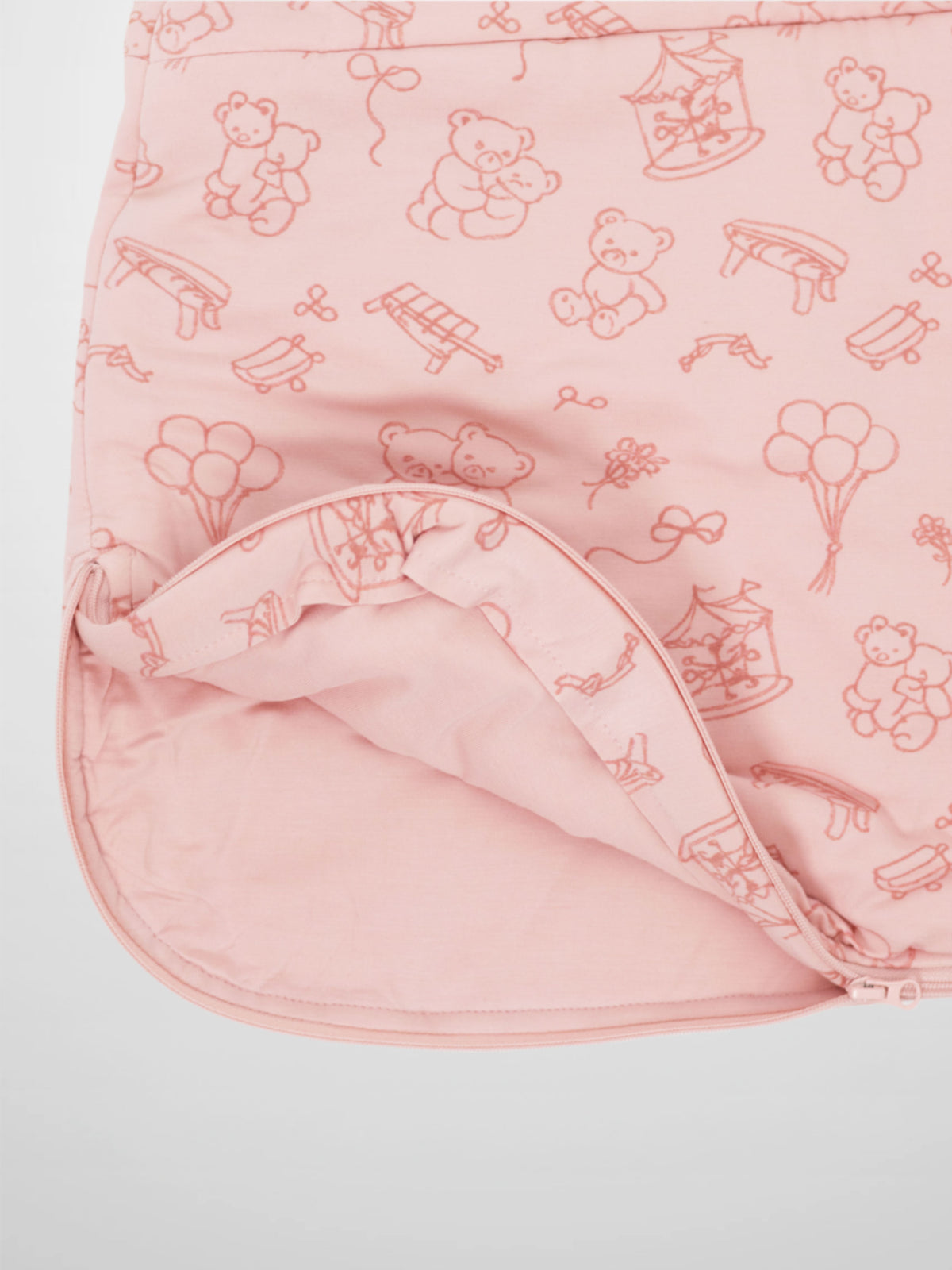 Storybook Sleep Sack - Pink girls sleep sack with teddy bear and balloon print