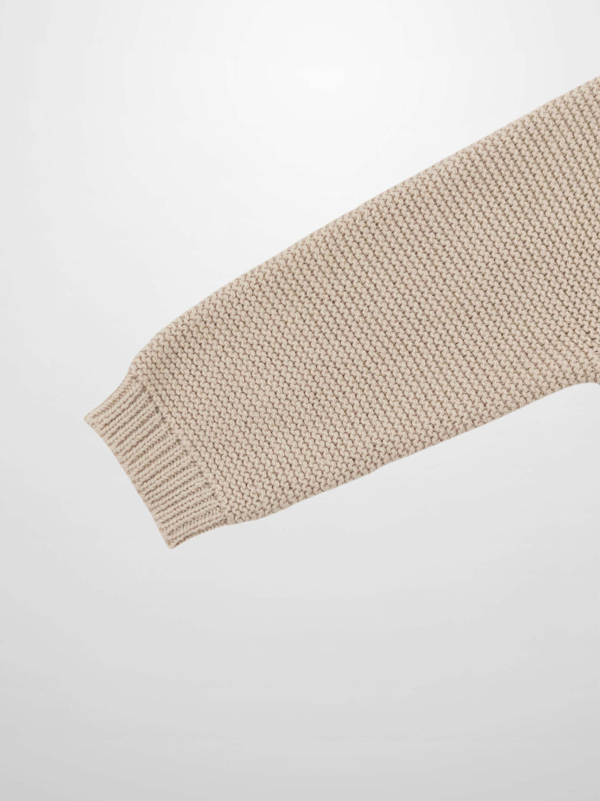 Knit Cardigan - Tan by Adee; unisex dressy top in tan knit with ribbed cuff detail