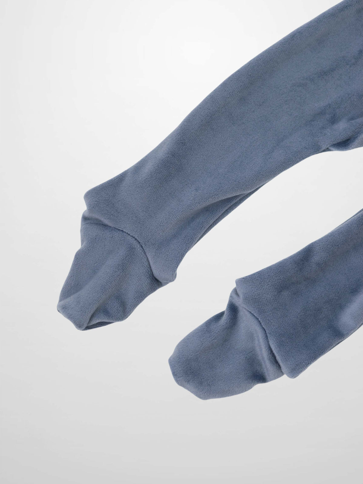 Boys stretchies Velour Carriage blue by Adee, plush velour fabric pair.