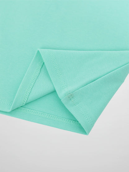 Short Sleeve Boxy T-shirt &amp; Shorts Set in mint green for little boys.