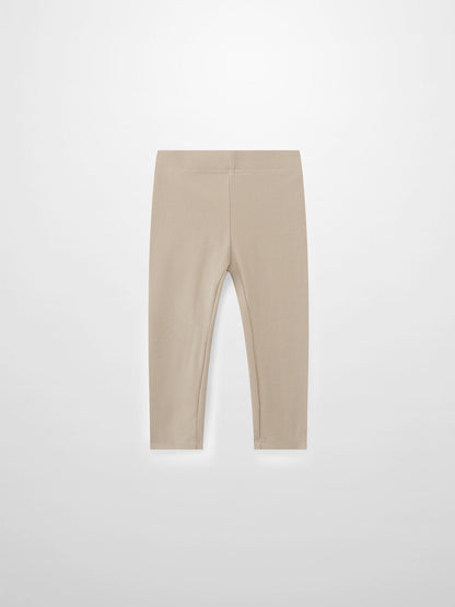 Non Ribbed Leggings - Taupe