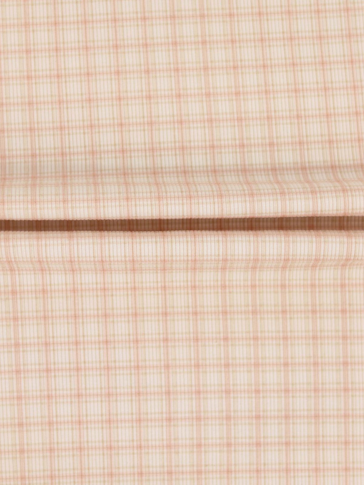 Oatmeal Grid Stretchy Pink fabric for girls by Adee, pink plaid grid pattern