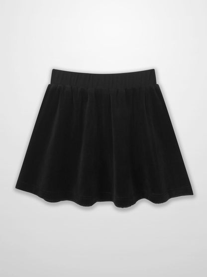 Velour Circle Skirt - Black for girls by Adee, elastic waistband.