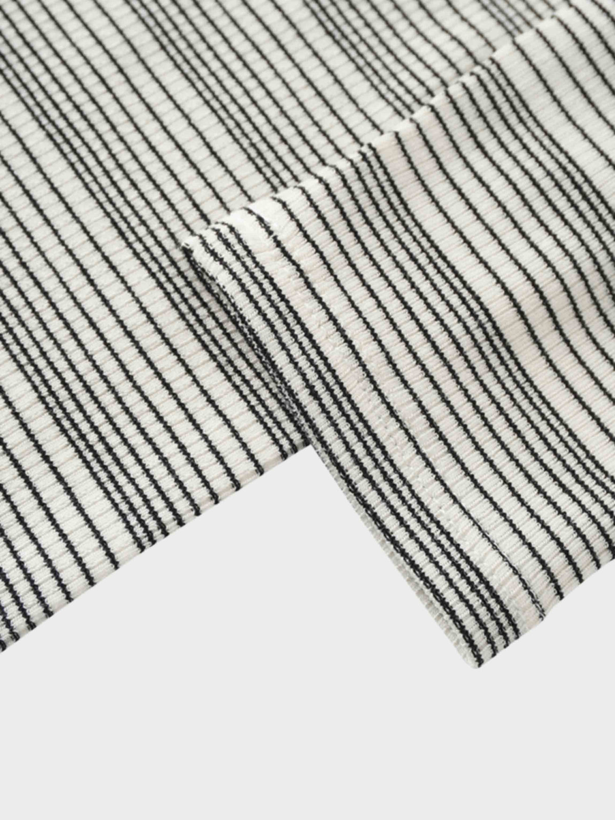 Black striped fitted 3/4 sleeve girls&