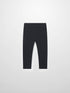 Non Ribbed Leggings- Black