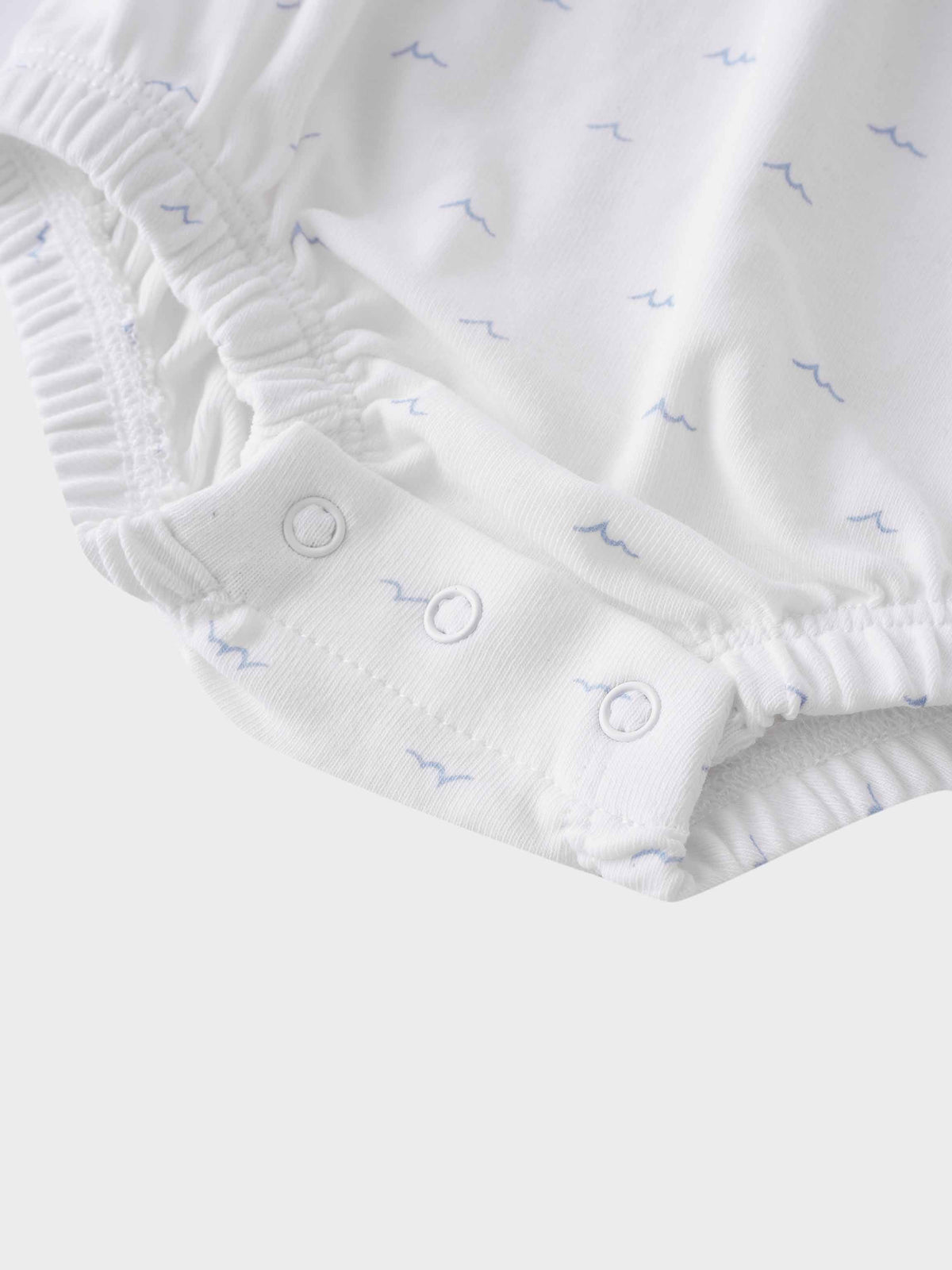 Light blue wave baby romper
