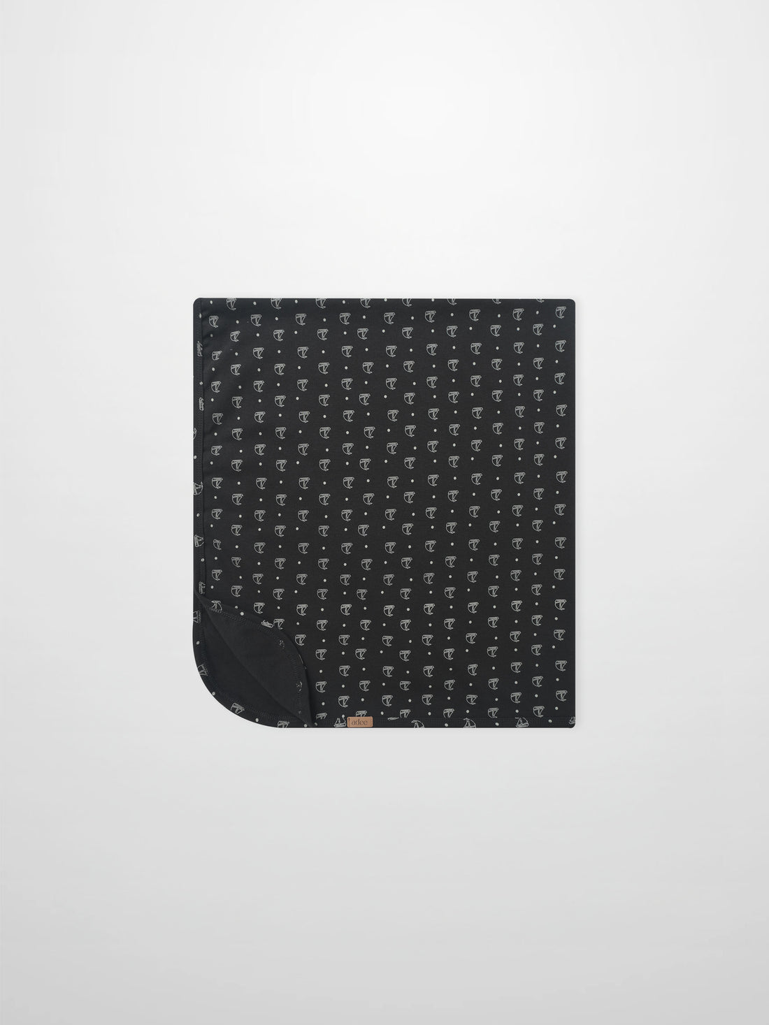 Harbor Dot Blanket by Adee; navy boys swaddle blanket with small white dotted pattern
