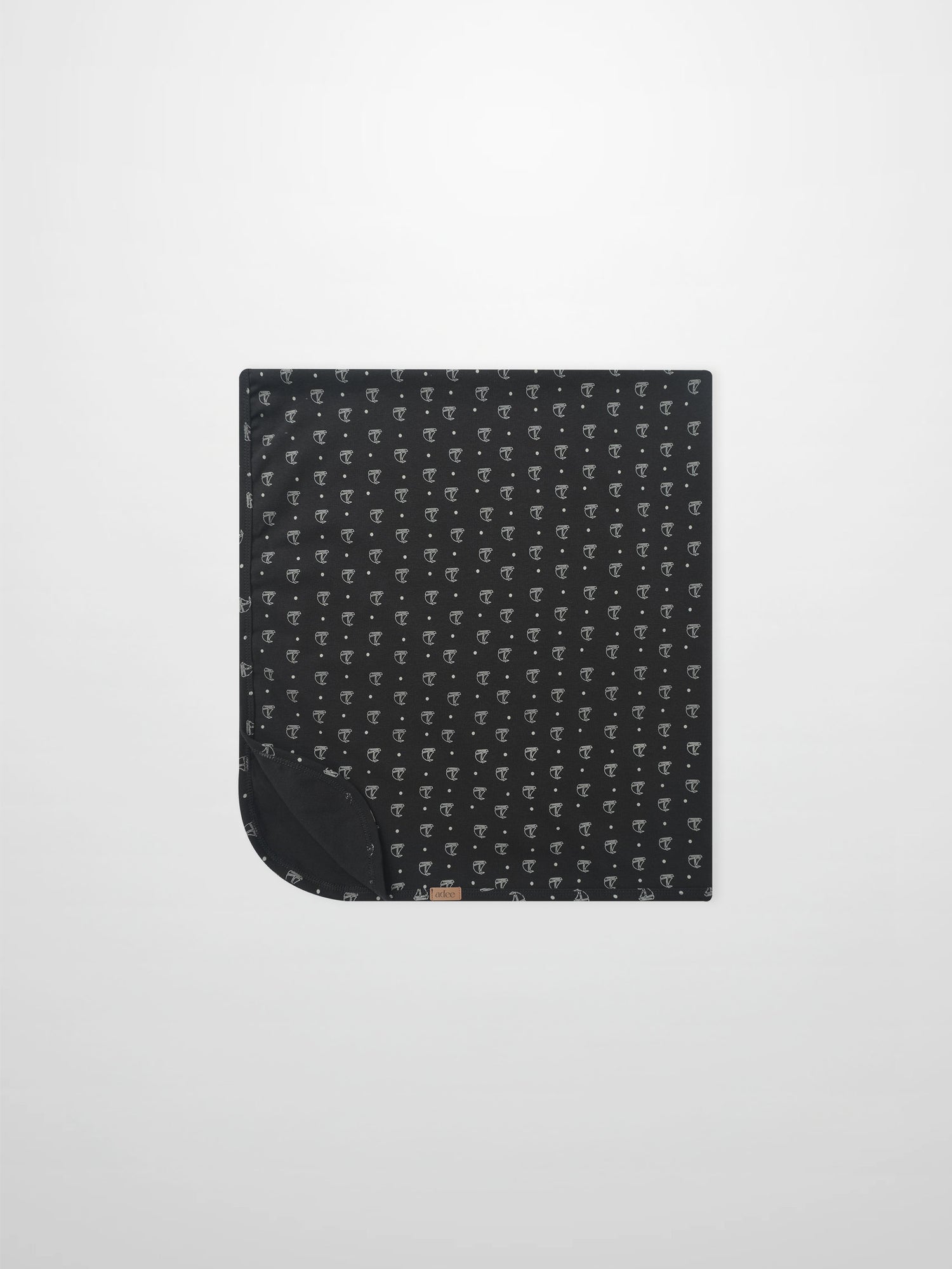 Harbor Dot Blanket by Adee; navy boys swaddle blanket with small white dotted pattern
