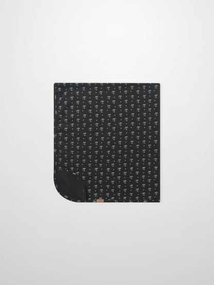 Harbor Dot Blanket by Adee; navy boys swaddle blanket with small white dotted pattern