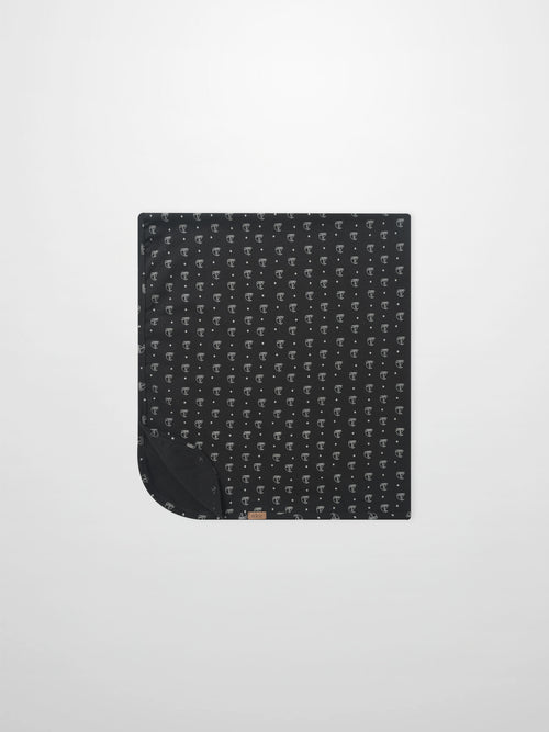 Harbor Dot Blanket by Adee; navy boys swaddle blanket with small white dotted pattern