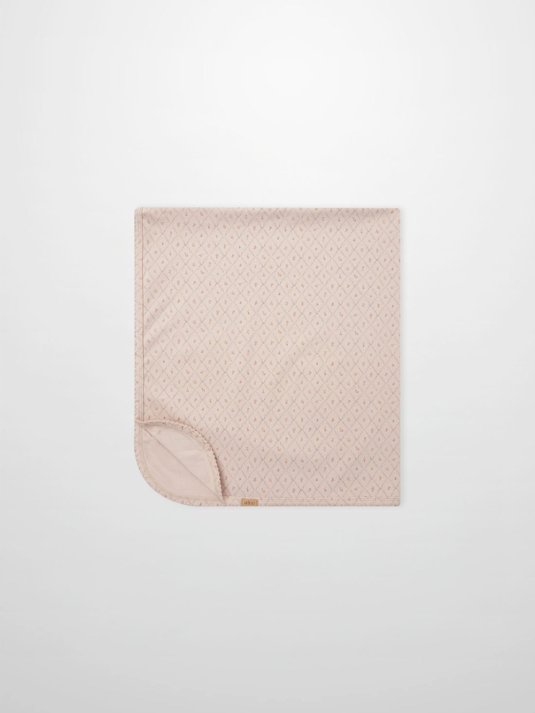 Dainty Diamond Blanket swaddle for girls by Adee, pale pink with a diamond lattice pattern