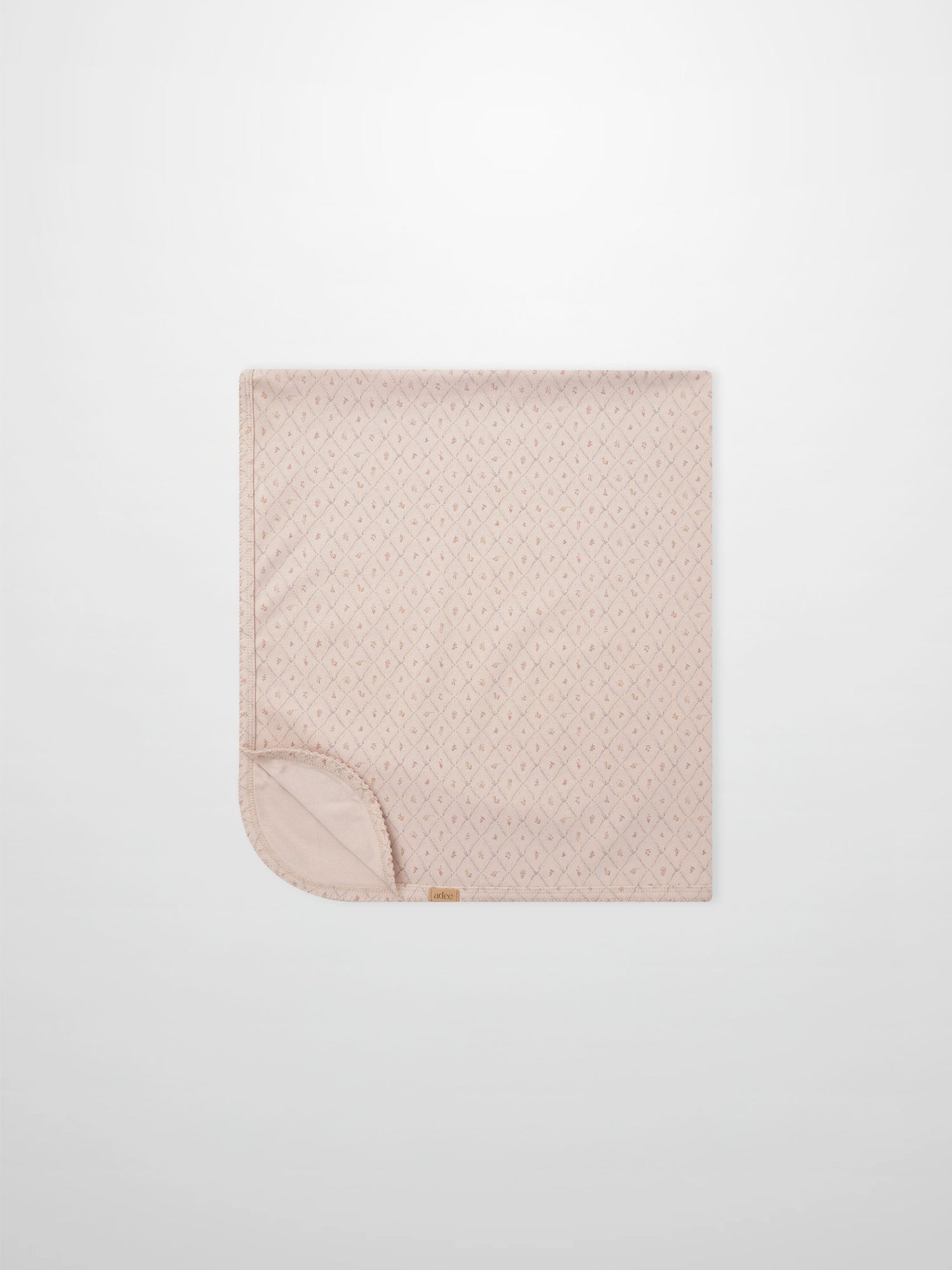 Dainty Diamond Blanket swaddle for girls by Adee, pale pink with a diamond lattice pattern